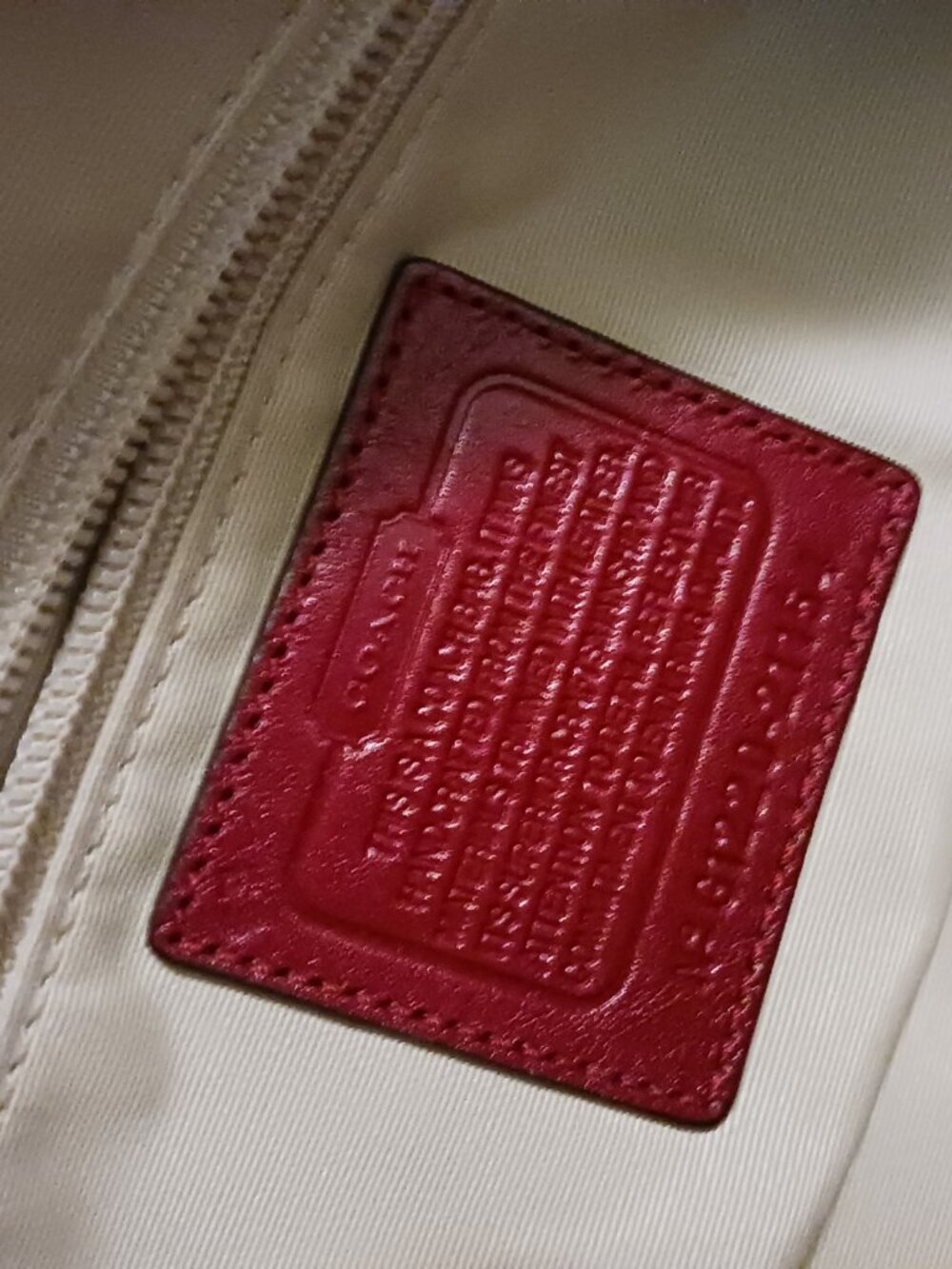 Coach Purse Red and Signature Tan - Picture 5 of 6